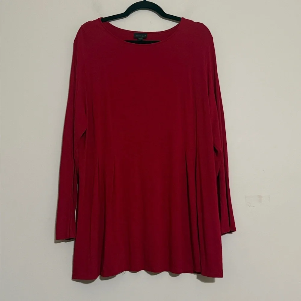J. Jill Red Long Sleeve Top blouse women XL soft stretchy casual office soft - Picture 3 of 7